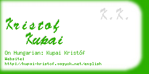 kristof kupai business card