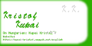 kristof kupai business card